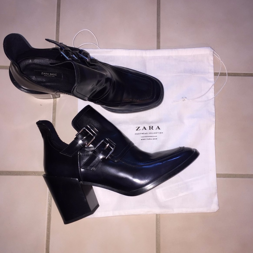 Zara Buckle Heeled Ankle Boot